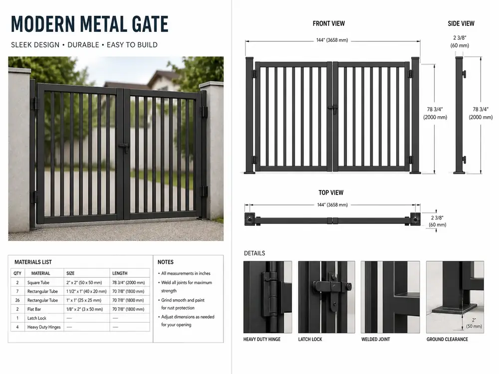 Modern Metal Gate plan preview