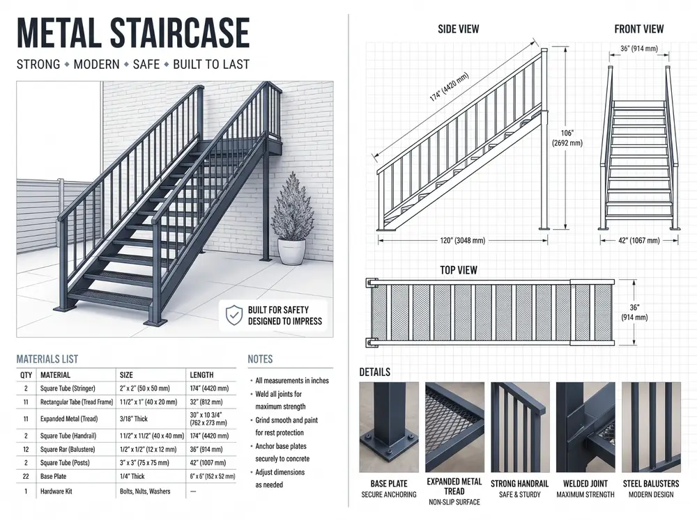 Metal Staircase plan preview